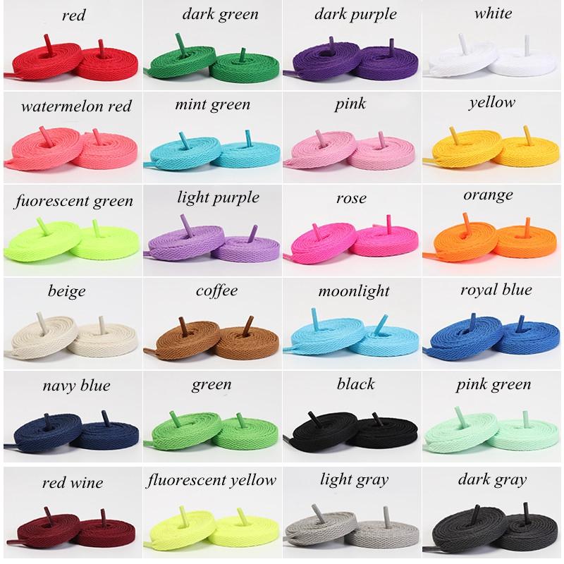 Lacets Poly-Coton Premium 1 Paire Lacets Plats pour Baskets Processus de Tissage Double Couche Lacets Classiques pour Toutes les Chaussures