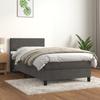 Box Spring Bed with Mattress Dark Gray 80 X 200 Cm Velvet