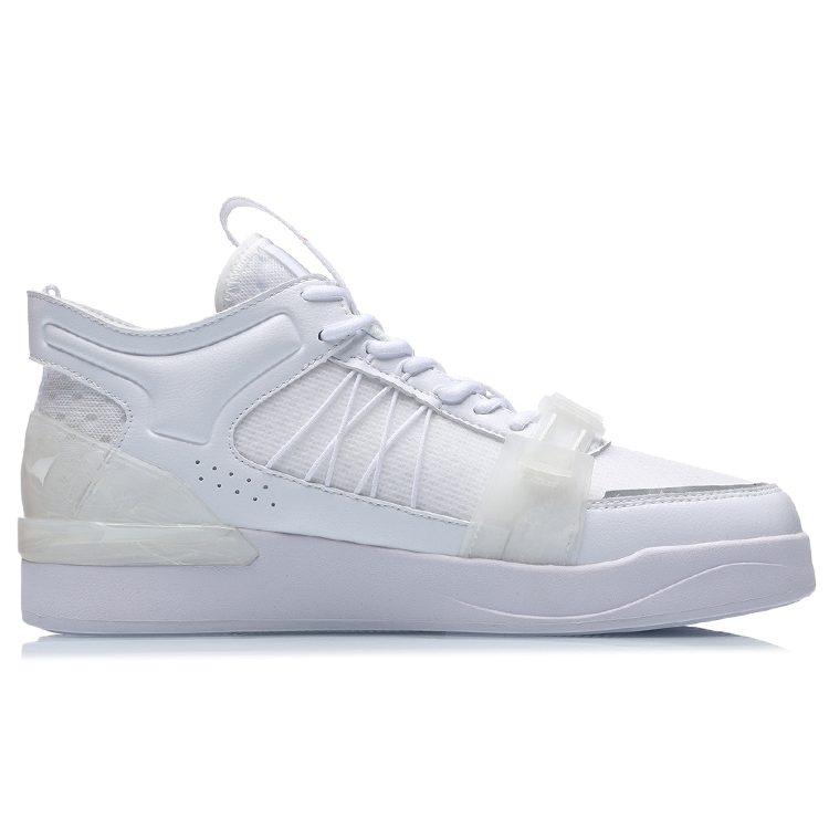 Li Ning CF Tracing Houcheng Smoke Cloud Slip Resistant, Abrasion Resistant, Lightweight Mid Top Skateboard Shoes Men's AGCR167-1