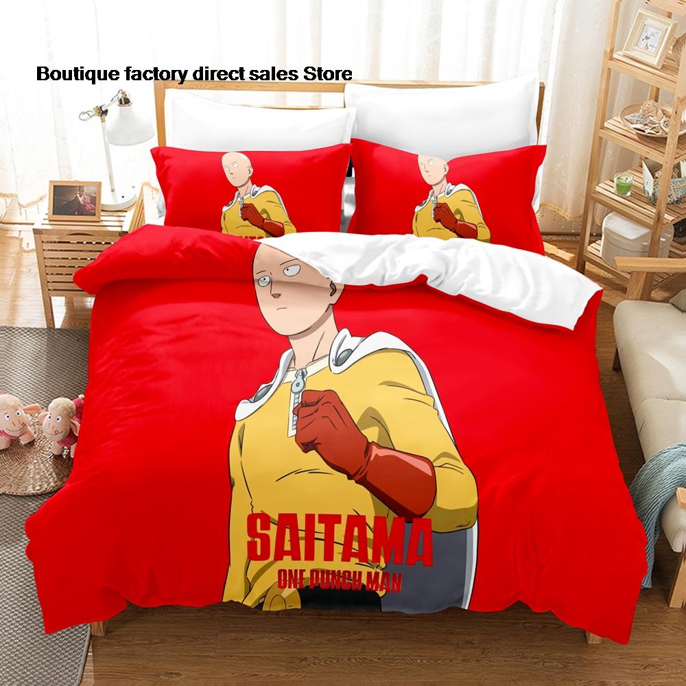 One Punch Man Anime Bedding Set Duvet Cover Pillowcase For Fans Bedroom Decor Twin Full Queen King Size Bed Linen