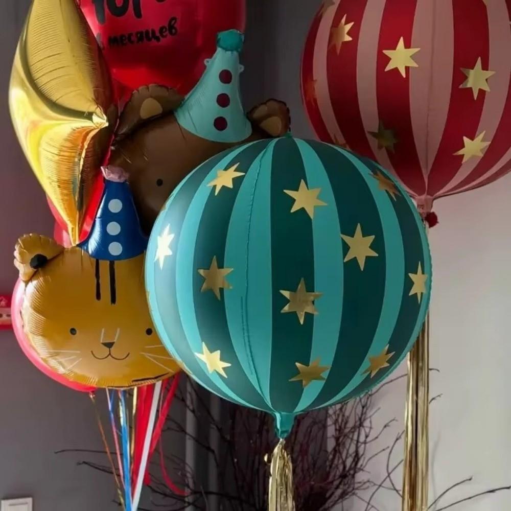3pcs 2026 22inch Aluminum Film Balloon Large Striped Star 4D Balloon Decoration Balloons KTV Mall School