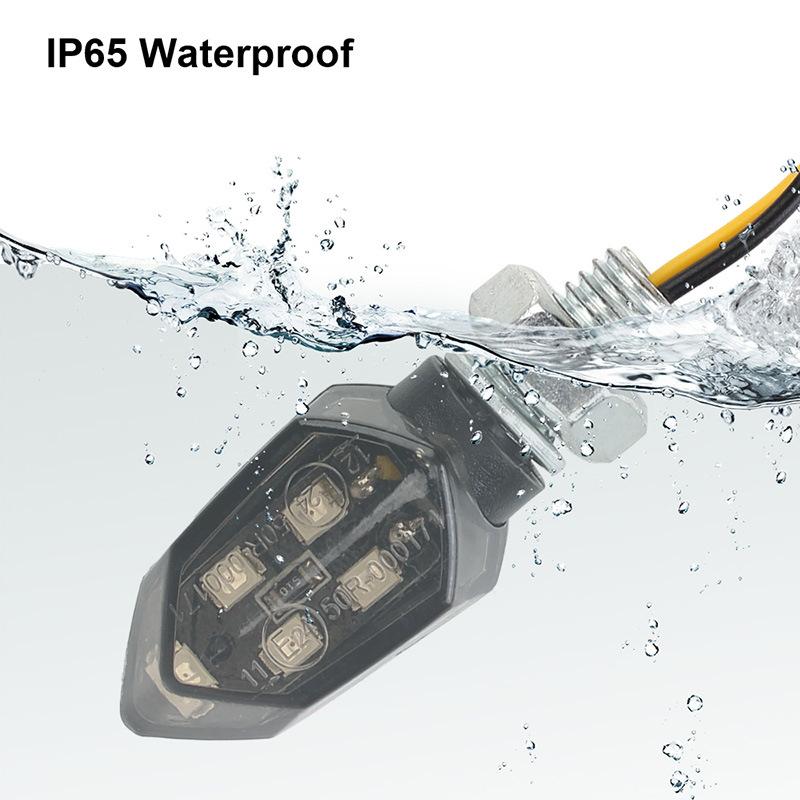 4PCS Mini Motorcycle Smoke Lens Turn Signal Light 5LED 12V Amber Blinker Indicator Lamp For Kawasaki Honda BMW Yamaha Harley