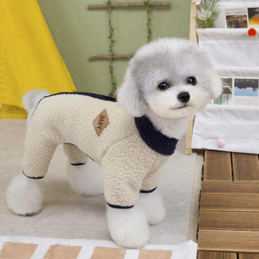 Cute Warm Dog Four Legged Clothes Breathable Soft Winter Dog Costume Zipper Puppy Pajamas Cold Weather