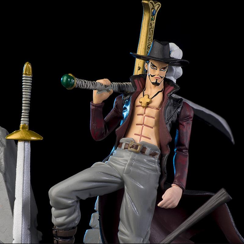17CM ONE PIECE Anime Figures Dracule Mihawk Top Decisive Battle Action Figure PVC Model Toys Collection Ornaments Doll Fans Gift