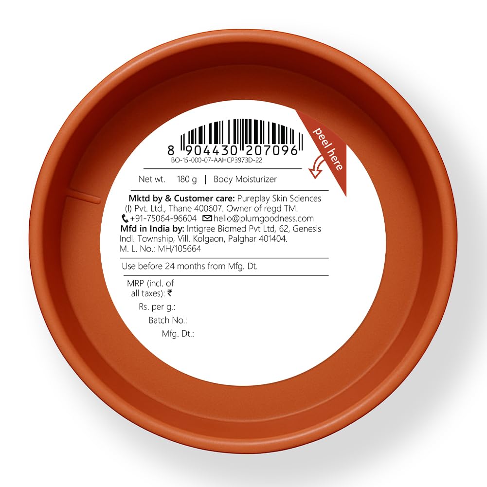 Plum BodyLovin' Hazelnut Eclair Body Butter For Dry To Very Dry Skin Non Greasy Lightweight Deep Moisture 180 G
