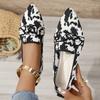 Sharp Pointed Plus Size 43 Flat Sole Single Shoes for Women, Bow Tie Casual Breathable Women's Shoes