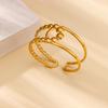 Neues Armband Edelstahl verschiedene vielseitige Mode Gold unregelmäßig hohl breite Version Schmuck Frauen