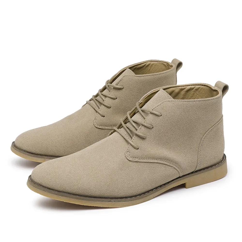 2025Ankle Boots For Men Winter Boot Lace Up British Style Classic Suede Boots Casual Shoes Work Footwear Botas Zapatos Hombre