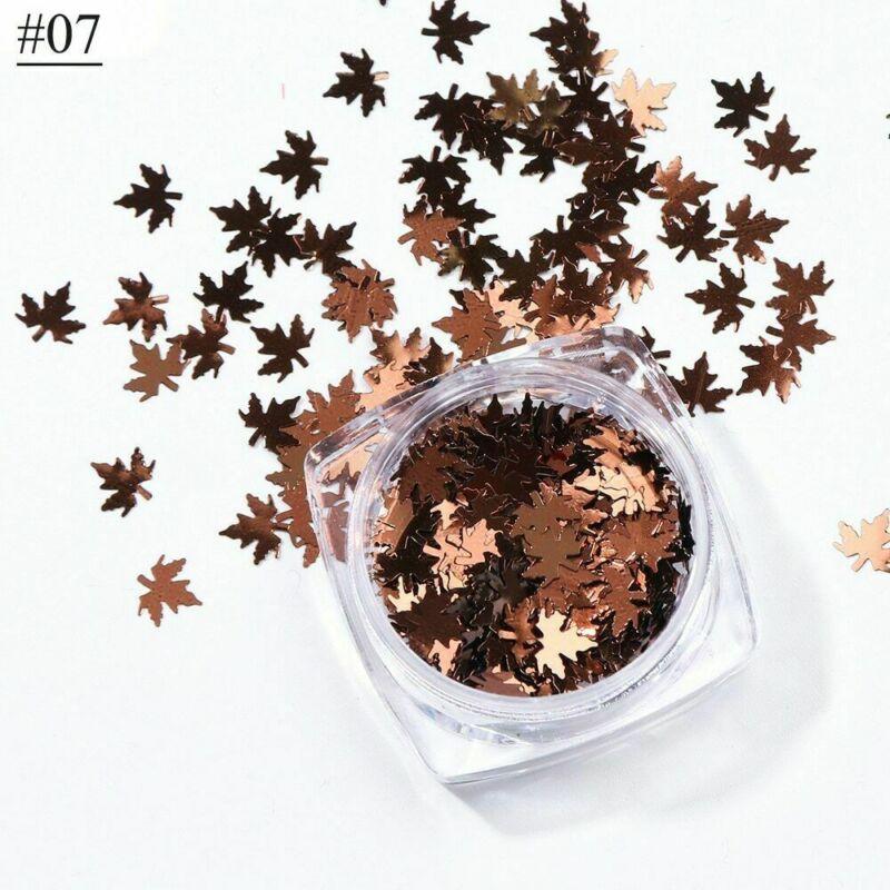 1 Box Holographic Nail Art Maple Leaves Flakes Sequins Slice Nail Decoration Manicure Accessory