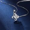 100% Moissanite Clover Necklace 1 Carat VVS1 D Color Lab Diamond Flower Pendant Necklace For Women Girls Birthday Wedding Gift