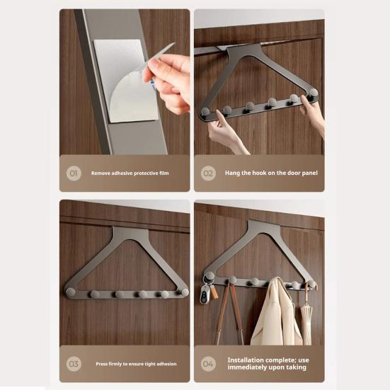 Door Hanger Rack Punch-free Over-the-Door Organizer Heavy Duty No-Drill Easy Installation RV Door Storage