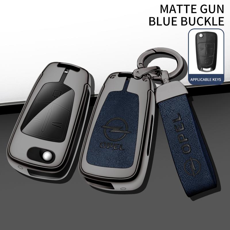 Leather Zine Alloy Car Smart Key Case Shell Cover Protector Fob For Opel Astra GTC Corsa Insignia Mokka Zafira Combo Accessories