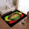 Lion Design Carpet with Black Background and Red Yellow Green Motif Suitable for Use As an Anti-slip for Living Room Bedroom Sofas