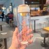 Water bottle simple plastic water cup with tea partition high value men and women summer portable tea drop-proof students small cup