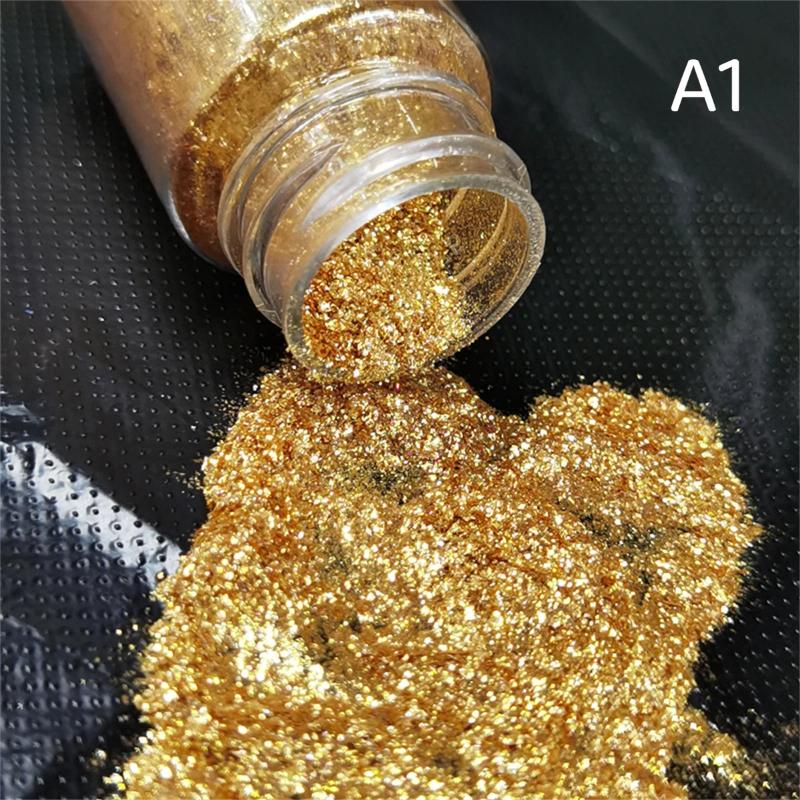 High Pigment Mica Pearl Powder 1 Bottle Super Shiny Golden White Nail Glitter for Epoxy Resin Candle Making Crafts