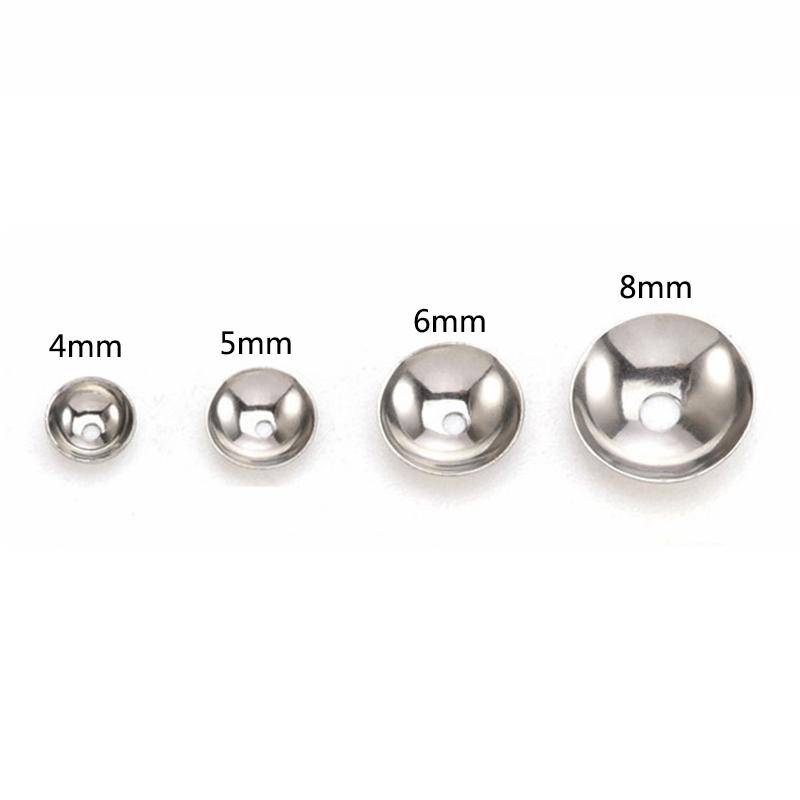 50st Rostfritt Stål 3-10mm Guld Färg Stål Färg Runda Pärlhattar Mellanpärlor för Smyckestillverkning DIY Komponenter Tillbehör