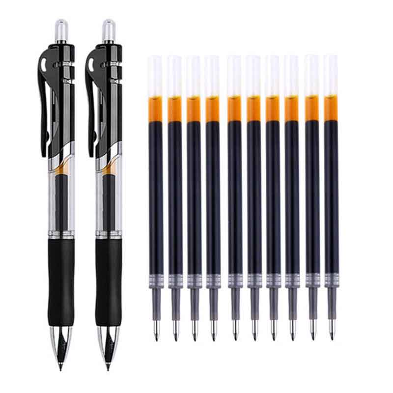 Set pixuri gel retractabile Negru/roșu/albastru Pen gel colorat cu cerneală 0,5 mm Rezerve înlocuibile Rechizite pentru birou și școală Papetărie Pix pentru semnare