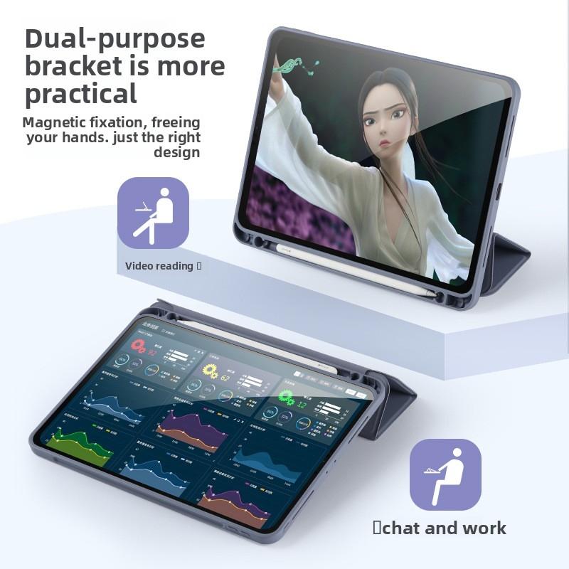 For IPad 10.2 Protective Case Pro3/4 Generation With Pen Slot Soft Shell Air5 Leather Case Mini56 Tablet