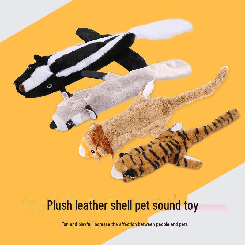 Plush Leather Shell Sound Toy: Durable, Chew-Resistant Teething Toy for Dogs