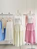 Super Gentle Ruffled Bow Lace Hem Skirt - Spring/Summer 2026 Pleated Fairy Dress