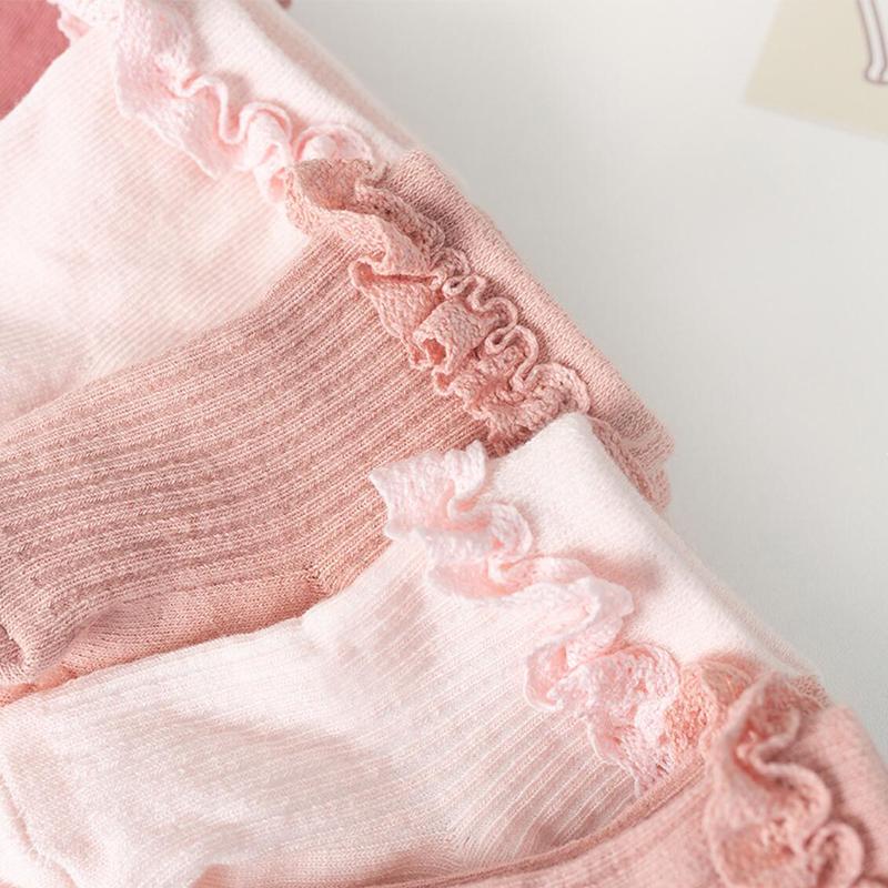 Schattige Babymeisjes Sokken Kant Ruche Baby Korte Sokken Effen Kleur Antislip Rubberen Zolen Kindersokken