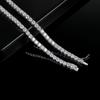 Men's High-End 4mm 5mm Zircon Tennis Necklace - Luxurious Diamond-Accented Jewelry Accessory