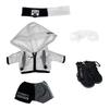 Niannyyhouse 15cm Pluche Kleding, Losse Pasvorm, Zwart-Wit Pak, Hoofdband, Hoodie, Colorblock Korte Broek, Bril, Schoenen, Katoenen Poppenkleding (Wit,