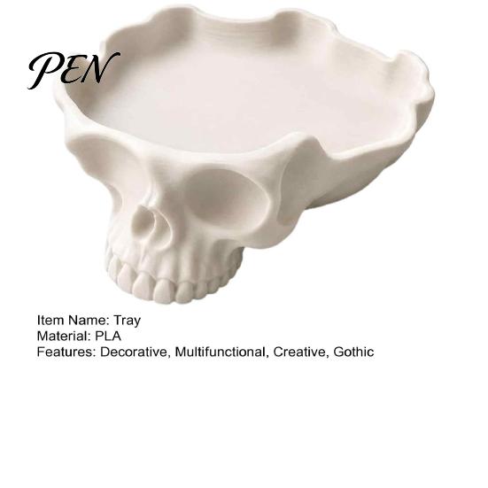 Modern Gothic Home Decor Skull Catchall Tray, Vintage Resin Storage Bowl for Keys Rings Jewelry, Decorative Serving Tray Earrings Jewelry Box,