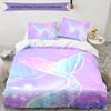 Mermaid 3pcs Bedding Set Duvet Cover Closure Includes 1 Duvet Cover & 2 Pillowcases for All Seasons Bedroom Home Dorm Decor