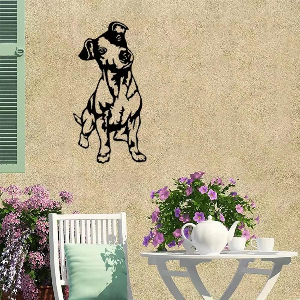 1pc Cute Puppy Hanging Picture Elegant Metal Decor Ideal for Outdoor Garden Walls Beautiful Wedding & Party Decoration