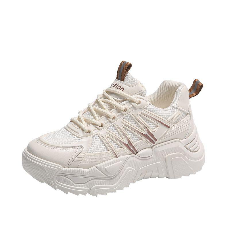 Womans White Leather Casual Shoes Summer Breathable Chunky Sneakers Women Basketball Shoes Outdoor Trainers Tenis Mujer