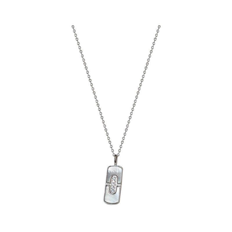Seashell Geometric Zircon Diamond-set Necklace Elegant and Versatile Women's Collarbone Chain