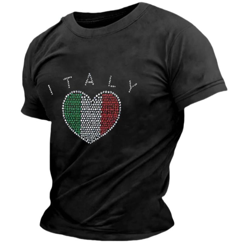 Simple Italia Flag Graphics T-shirts Summer Fashion Short Sleeve O Neck 3D Printed T Shirts Casual Streetwear Mens Shirt