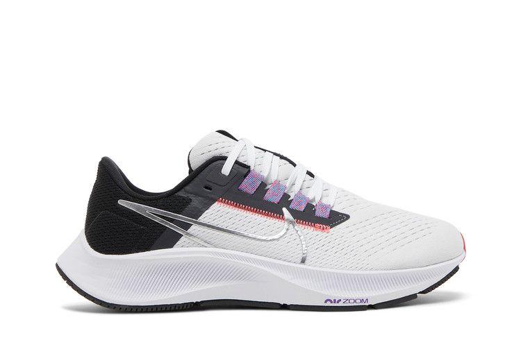 Nike Air Zoom Pegasus 38 White Black Flash Crimson (Women's) Sneakers