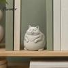 Decorative Bookcase Accessories Fat Cat Figurine, Cute Lazy Desk Car Decor with Solid Base, Collectible Figurines for Mini Calming Statue Office,