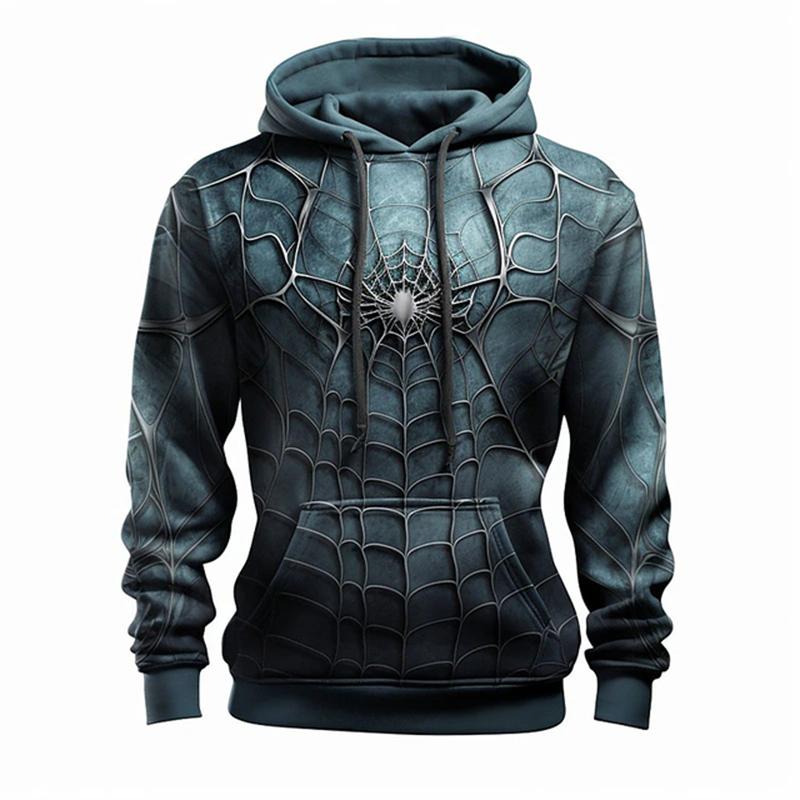 Autumn Fashion Sweatshirts For Men 3D Print Spider Pattern Leisure Cosplay Oversized Hoodie Hip Hop Trend Harajuku Streetwear