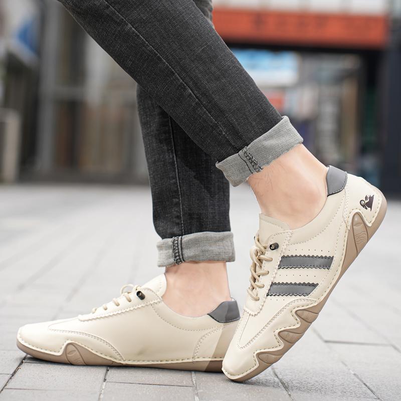 Freizeitschuhe für Herren Sommer Leder Sneaker Schuhe Klassische Herren Loafer Mode Luxusschuhe Weiß Flach Bequem Sportschuhe