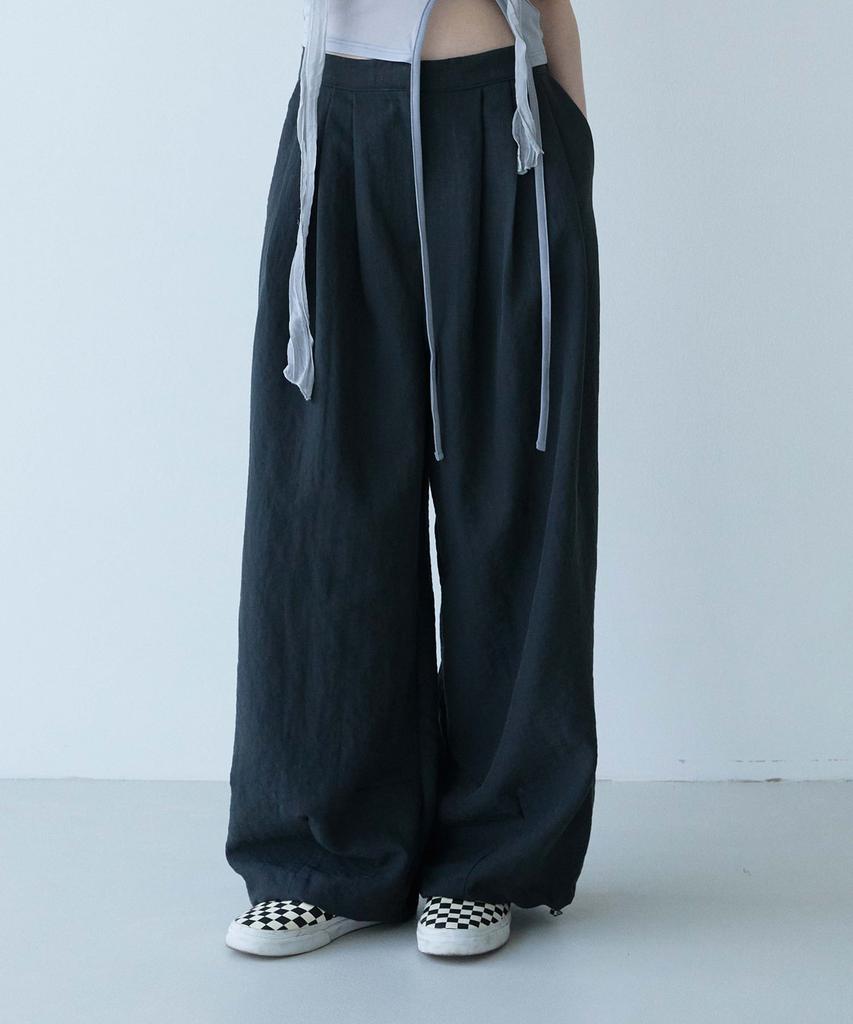 Mualeumoa Draw String Wide Pants-Dark Slate Gray