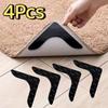 4Pcs Traceless Non-slip Carpet Stickers Strong Adhesive Self Adhesive Rug Stickers Bed Sheet