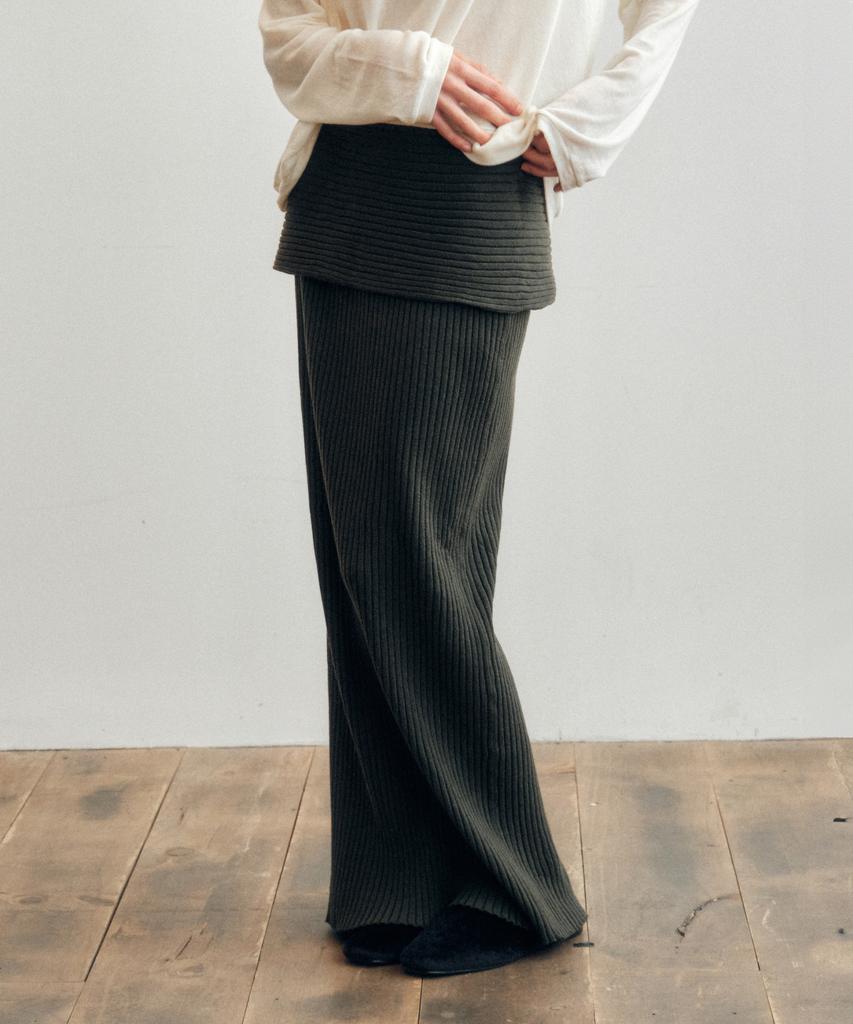 Cita Every Day Comfort Knit Long Skirt_Cts622(Khaki)