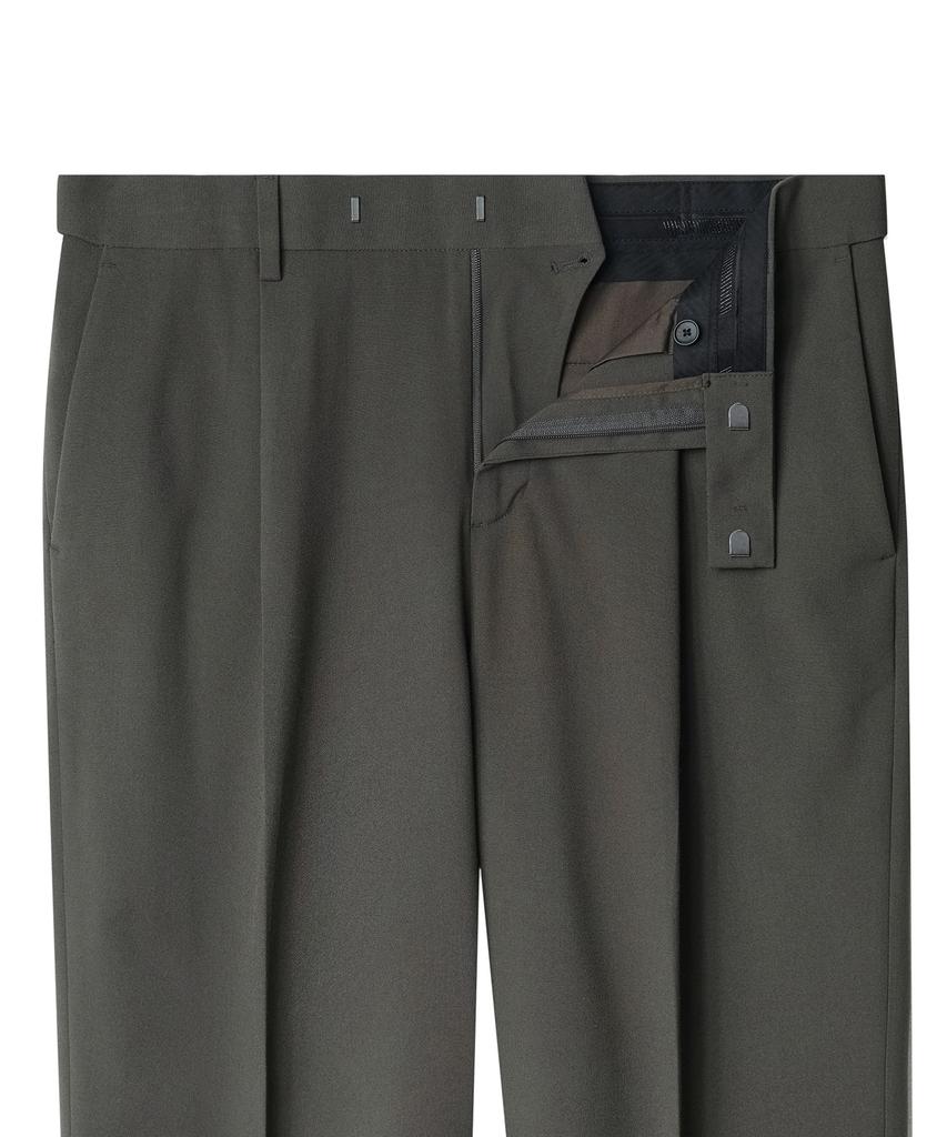 Musinsa Standard Lightweight Loose Tapered Hidden Banding Crop Slacks [Dusty Khaki]