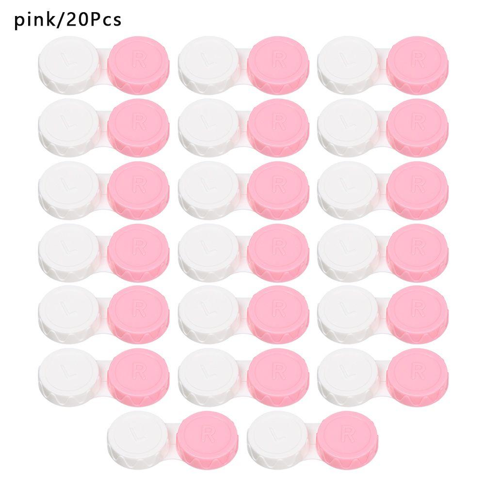 Kit 20 Pièces Mini Boîte Portable en Plastique Couleur Bonbon pour Lentilles de Contact Boîte de Trempage Support de Lunettes de Voyage