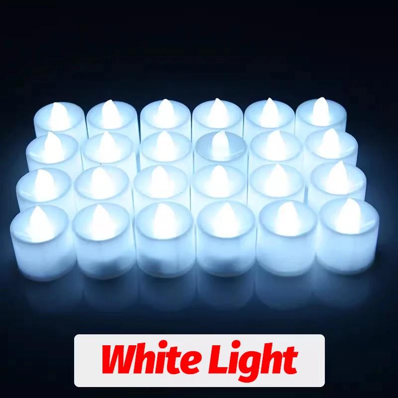 1/48 KS Bezplameňové LED sviečky Vianočná Svadobná Párty Dekorácia Stolná lampa Srdiečkový tvar Elektronické na batérie Čajové sviečky