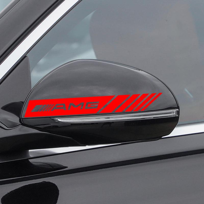 2PCS Car Rearview Mirror Decoration Sticker Emblems Styling For Mercedes Benz AMG W212 W204 W211W168 W213 W210 W124 GLA GLC