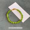 Round Ball Magnet Buckle Qingti Green Grape Bracelet Women'S Niche Agate Beaded Bracelet New Chinese Round Bead Necklace Set