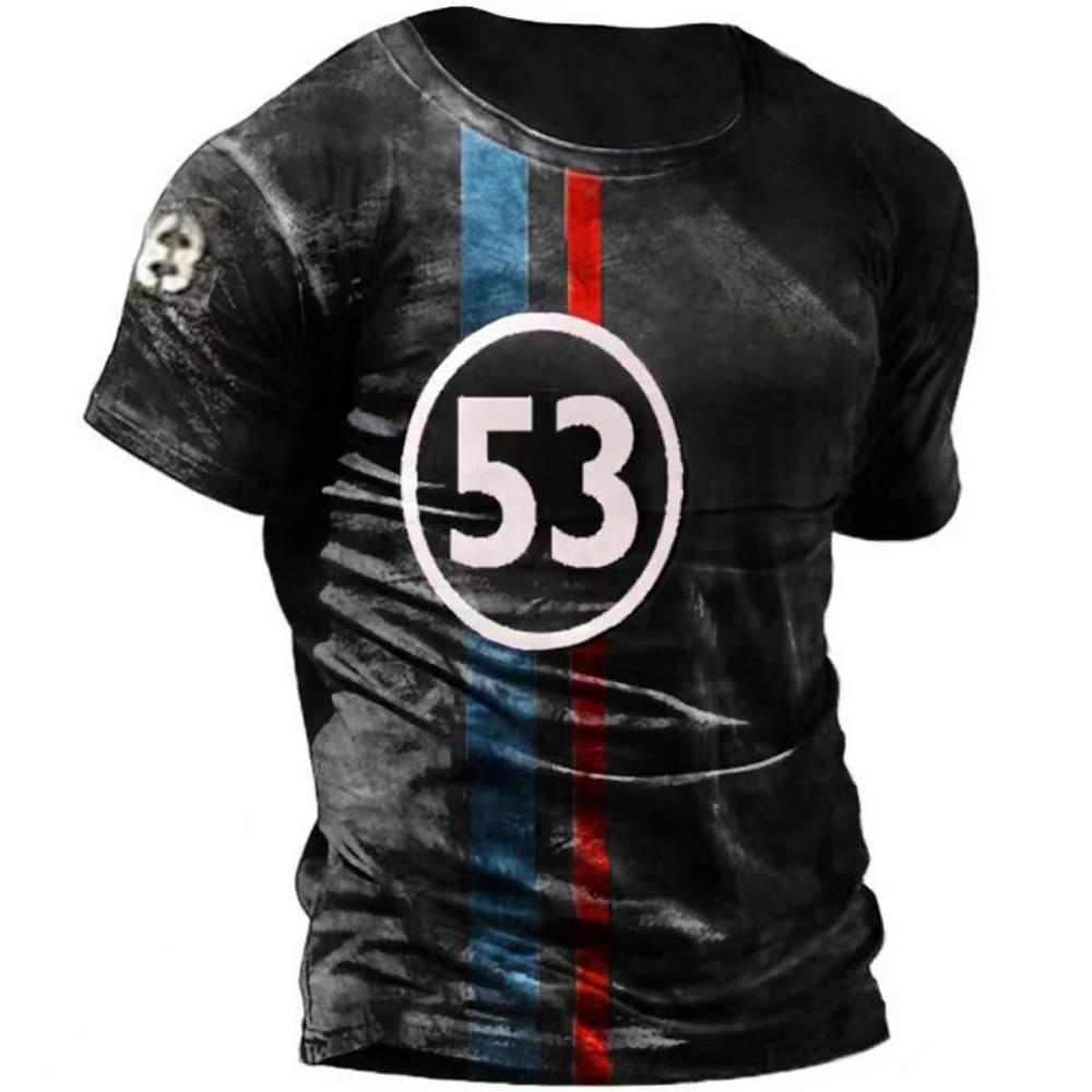 Summer Men's T Shirt 3D Printed American Top Short Sleeve Quick Dry Vintage T Shirt Men's O Neck Pullover Oversized Sportswear