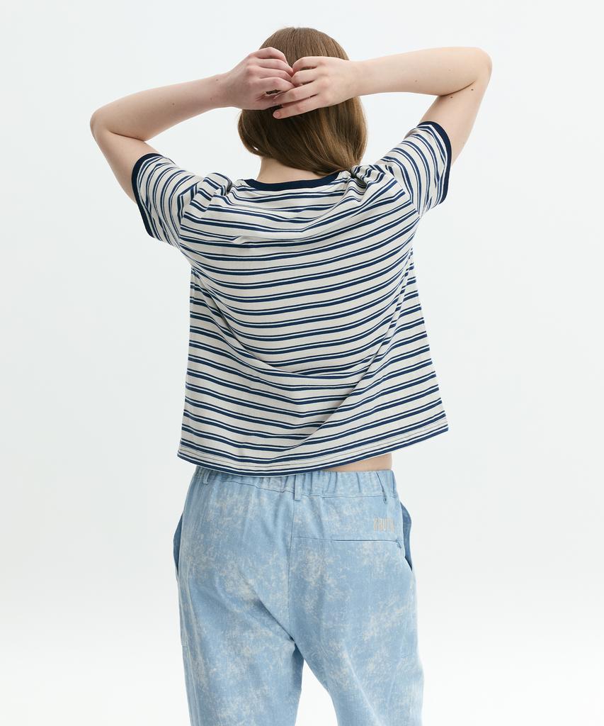 Keuleogsi Striped Ringer T-Shirt Navy