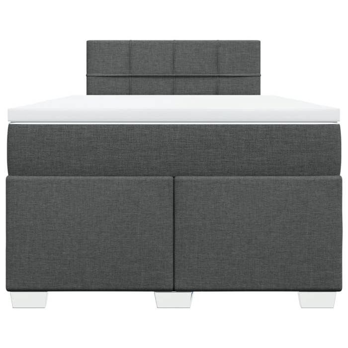 Exclusive House - Bed Slat Base with Mattress Dark Grey 120x200cm Fabric