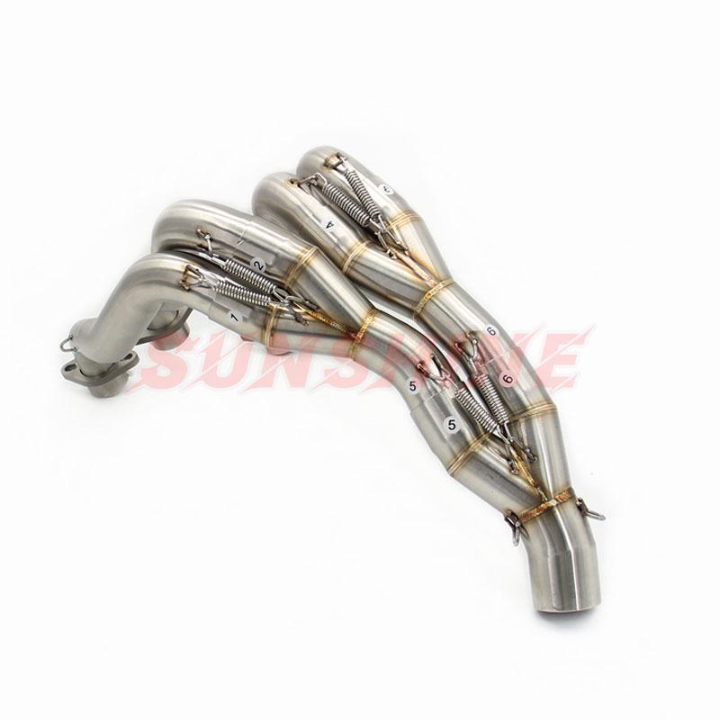 Exhaust Motorcycle Slip On Motorcross Front Pipe Full Systems Stainless Steel Connect Tube Link For GSXR1000 2017-2023