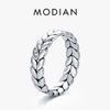 MODIAN 925 Sterling Silver Stackable Wheat Finger Rings For Women Lucky Leaves Original Fine Jewelry Fashion Party Ring